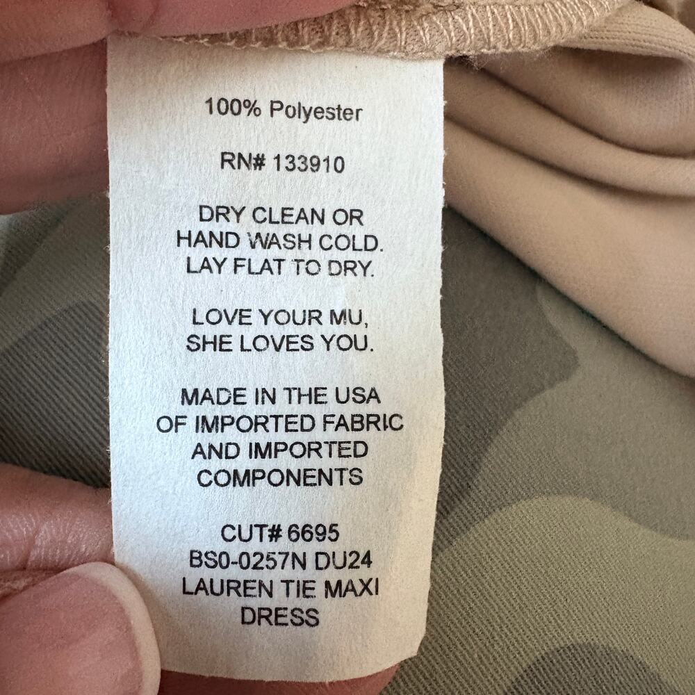 Show Me Your MuMu Lauren Tie Maxi Dress ~ Dune Chiffon Small coastal cowgirl - Picture 8 of 8